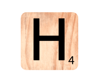Wooden letter 'H'