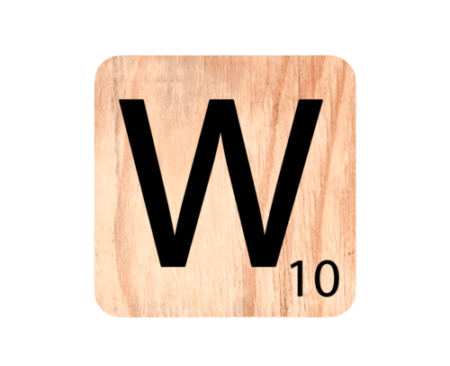 Wooden letter 'W'